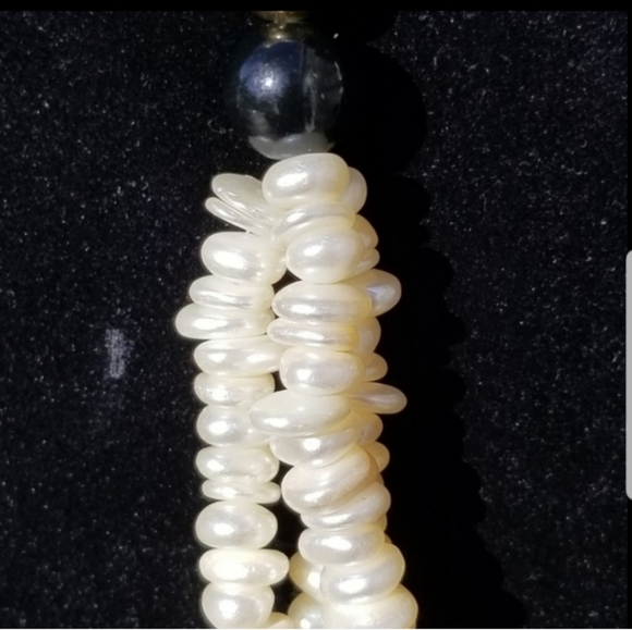 GENUINE BUTTON PEARL VINTAGE STATEMENT NECKLACE - Picture 5 of 6